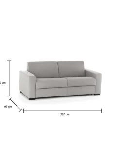 Divano letto reclinabile grigio 220x95cm - Estia