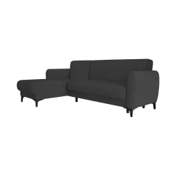 Divano letto rivestito in tessuto beige 180x95cm - Alano