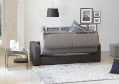 Divano letto rivestito in tessuto grigio e antracite 260x95cm - Allegria