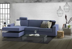 Divano letto sfoderabile blu 280x95cm - Allaida