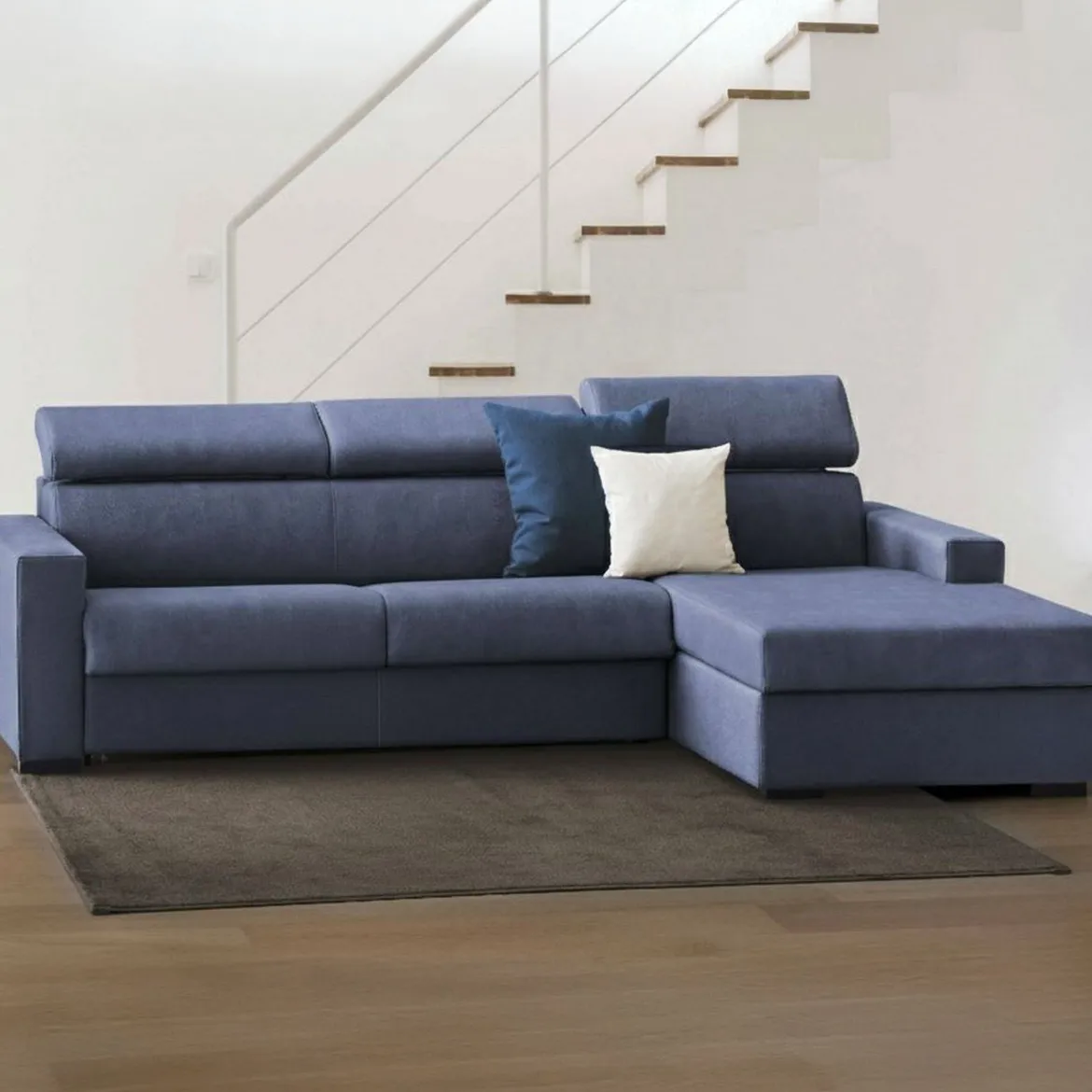 Divano 4 posti blu 260x95x85h cm - Angera