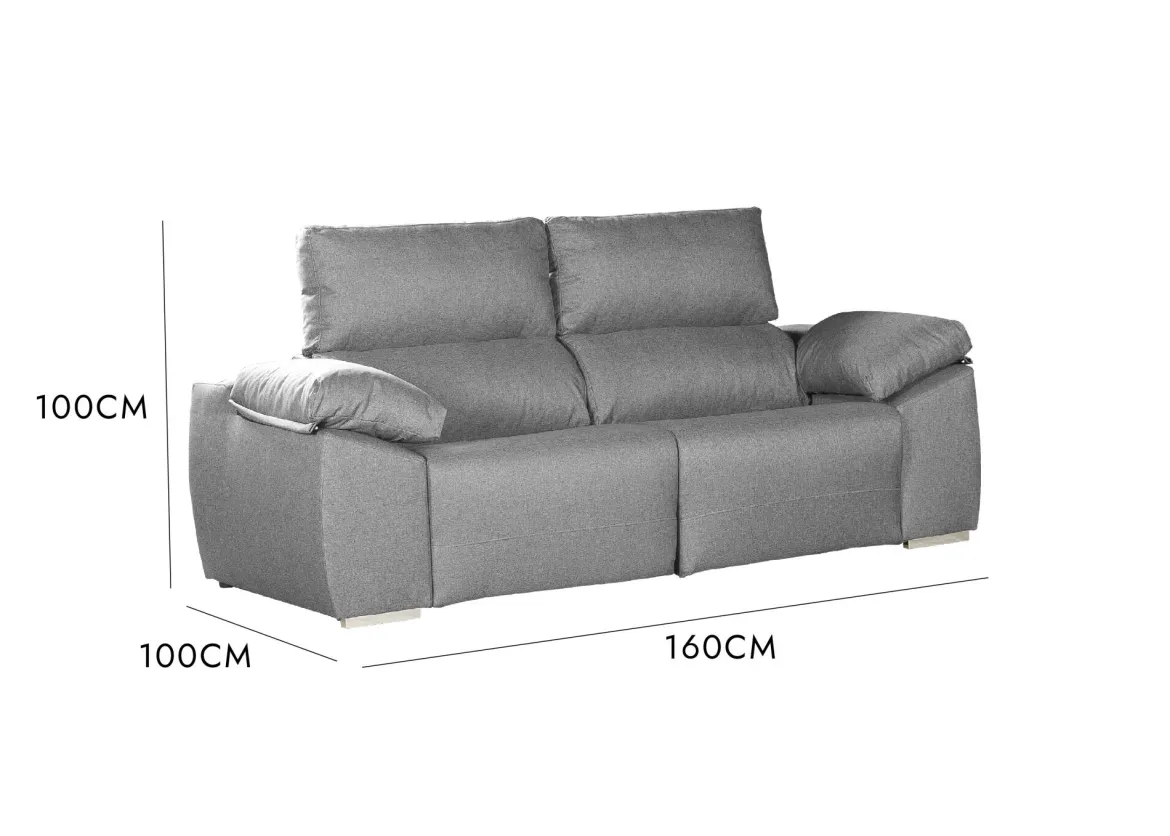 Divano 2 posti grigio 160x100x100h cm - Astrice