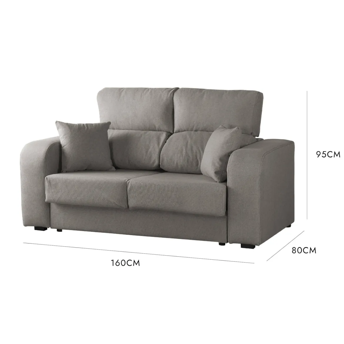 Divano reclinabile grigio 200x85x107h cm - Anem
