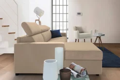Divano sfoderabile beige 260x95x85h cm - Aryaly