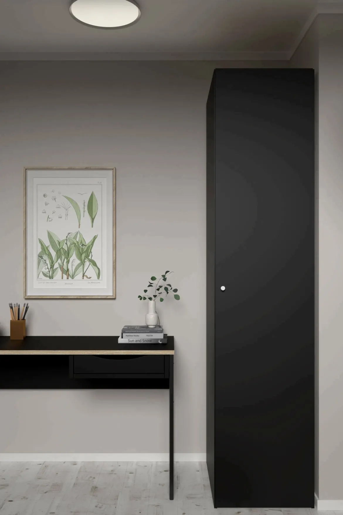 Guardaroba 1 anta nero colonna 60x218h cm - Mexico