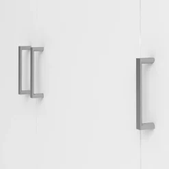 Guardaroba 3 Ante Bianco Appendiabiti 5 Ripiani 135x52 cm, 3 Ante - Gerrei
