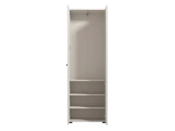 Guardaroba 2 Ante Bianco Bianco Appendiabiti 3 Ripiani 64x194h cm, 4 Vani - Azzano