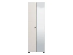 Guardaroba 2 Ante Bianco Bianco Appendiabiti 3 Ripiani 64x194h cm, 4 Vani - Azzano