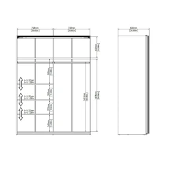 Guardaroba 2 ante bianco e grigio 150x200h cm - Seraphine