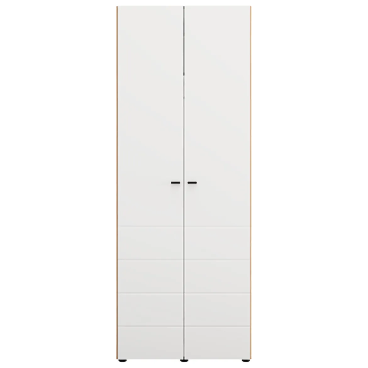 Guardaroba 2 Ante Bianco Opaco Marrone Rovere Nodi Appendiabiti un Ripiano 79x208h cm, 2 Ante - Pomar