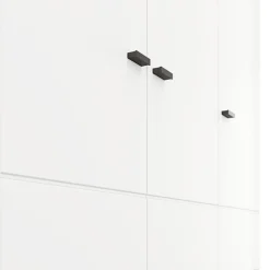 Guardaroba 3 Ante Bianco Opaco Nero Appendiabiti un Cassetto 117x52 cm, 4 Ripiani - Serram