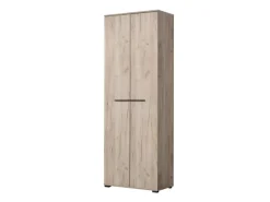 Guardaroba 2 Ante Marrone Rovere Nodi Marrone Noce un Ripiano Appendiabiti 67.5x195h cm, Apertura Battente - Pinasca