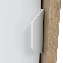Guardaroba 3 Ante Marrone Rovere Nodi Bianco Appendiabiti 4 Ripiani 150x50 cm, 6 Vani - Senales