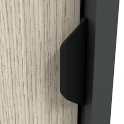 Guardaroba 2 Ante Nero Antracite Marrone Rovere 2 Ripiani 2 Ante 77x119h cm, Apertura Scorrevole - Stelvio