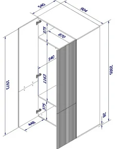 Guardaroba 2 ante nero 90x198h cm - Caiazzo