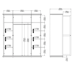 Guardaroba con appendiabiti bianco 182x201h cm - Accadia