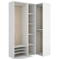 Guardaroba con appendiabiti bianco e rovere 180x200h cm - Ainu