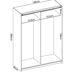 Guardaroba con appendiabiti bianco lucido 242x220h cm - Tobie