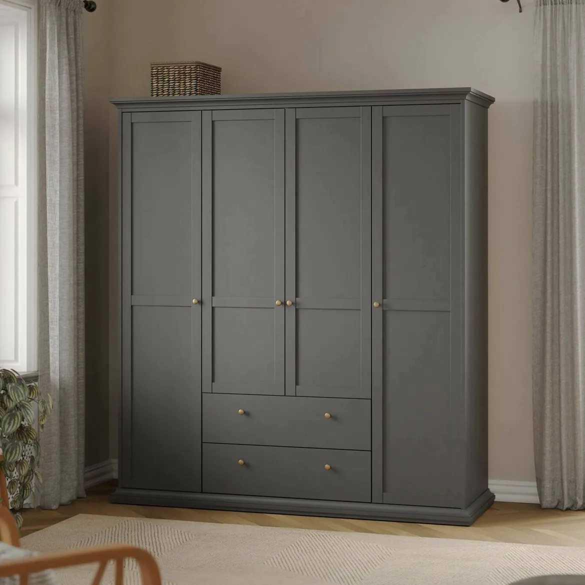 Guardaroba con appendiabiti grigio 96x200h cm - Albiolo