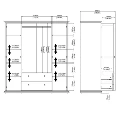Guardaroba con appendiabiti grigio 96x200h cm - Albiolo