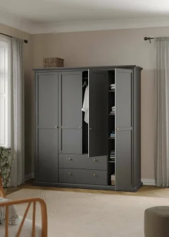 Guardaroba con appendiabiti grigio 96x200h cm - Albiolo