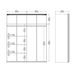 Guardaroba con appendiabiti nero e rovere 121x200h cm - Kammuri