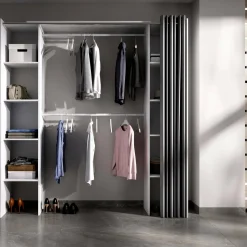 Guardaroba con ripiani regolabili bianco e rovere nodi 120x200h cm - Adrenalin
