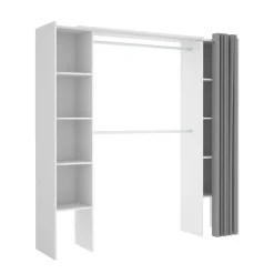 Guardaroba con ripiani regolabili bianco e rovere nodi 120x200h cm - Adrenalin