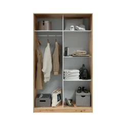 Guardaroba con ripiani regolabili bianco e rovere nodi 120x200h cm - Adrenalin