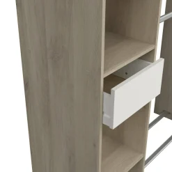 Guardaroba con ripiani regolabili rovere e bianco opaco 79x165h cm - Ockhi