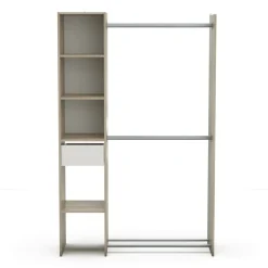 Guardaroba con ripiani regolabili rovere e bianco opaco 79x165h cm - Ockhi