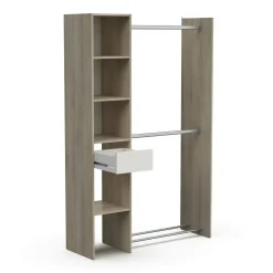 Guardaroba con ripiani regolabili rovere e bianco opaco 79x165h cm - Ockhi