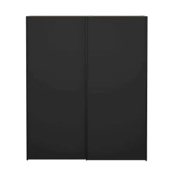 Guardaroba con specchio nero e bianco lucido 242x220h cm - Catalina