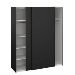 Guardaroba con specchio nero e bianco lucido 242x220h cm - Catalina