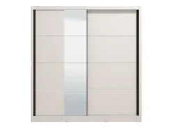 Guardaroba Grande Bianco Beige Nero Appendiabiti 5 Ripiani 205x215.5h cm, 8 Vani - Orero