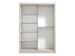 Guardaroba Grande Bianco Crema Nero Appendiabiti 5 Ripiani 155x215.5h cm, 7 Vani - Carisolo