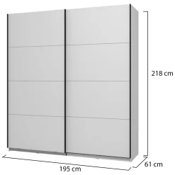Guardaroba Grande Bianco Opaco 2 Ripiani Appendiabiti 245x217.5h cm, 2 Ante - Resiutta