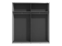 Guardaroba Grande Bianco Opaco 2 Ripiani Appendiabiti 245x217.5h cm, 2 Ante - Resiutta
