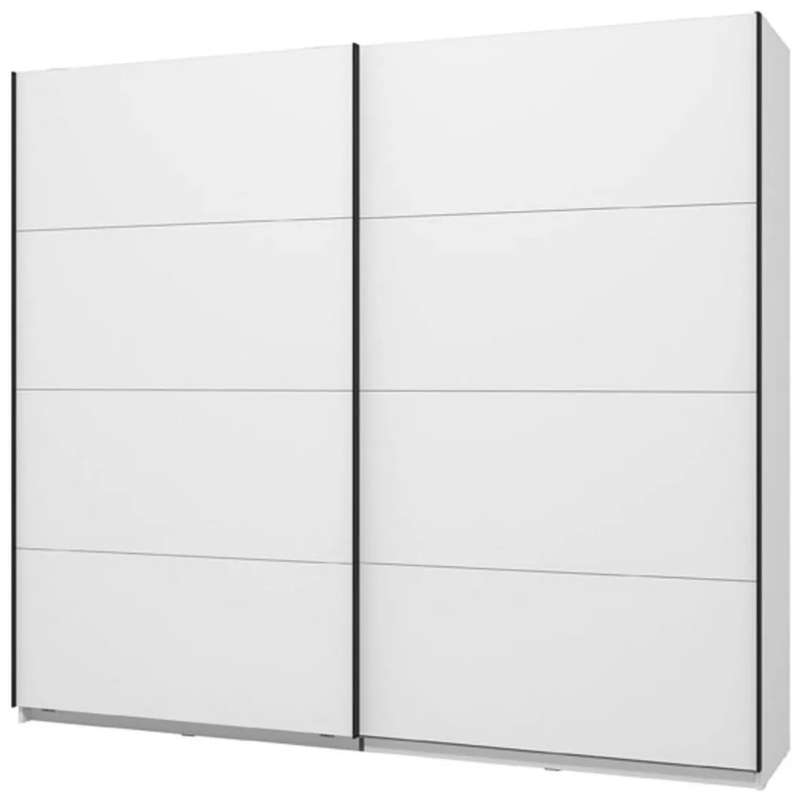 Guardaroba Grande Bianco Opaco Nero Appendiabiti 2 Ripiani 245x217.5h cm, Apertura Scorrevole - Salemi