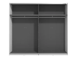Guardaroba Grande Bianco Opaco Nero Appendiabiti 2 Ripiani 245x217.5h cm, Apertura Scorrevole - Salemi