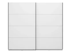 Guardaroba Grande Bianco Opaco Nero Appendiabiti 2 Ripiani 245x217.5h cm, Apertura Scorrevole - Salemi