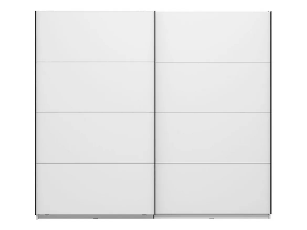 Guardaroba Grande Bianco Opaco Nero Appendiabiti 2 Ripiani 245x217.5h cm, Apertura Scorrevole - Salemi