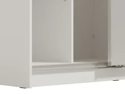Guardaroba Grande Bianco Opaco Trasparente Appendiabiti 8 Ripiani 236.5x210h cm, Apertura Scorrevole - Sorgono