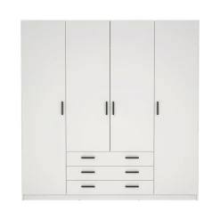 Guardaroba grande con appendiabiti bianco e grigio 160x205h cm - Arim