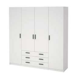 Guardaroba grande con appendiabiti bianco e grigio 160x205h cm - Arim
