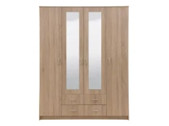 Guardaroba Grande Marrone Noce Appendiabiti 9 Ripiani 140x182h cm, 2 Cassetti - Paterno