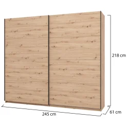 Guardaroba Grande Marrone Rovere Nodi 8 Ripiani Appendiabiti 217x210h cm, 2 Ante - Piateda