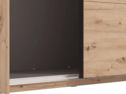 Guardaroba Grande Marrone Rovere Nodi 8 Ripiani Appendiabiti 217x210h cm, 2 Ante - Piateda