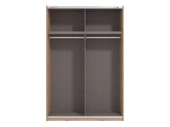 Guardaroba Grande Marrone Rovere Nodi Nero Appendiabiti 2 Ripiani 145.5x217.5h cm, Apertura Scorrevole - Vialone