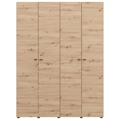Guardaroba Grande Marrone Rovere Nodi Nero Appendiabiti 2 Ripiani 195x217.5h cm, Apertura Scorrevole - Cariano